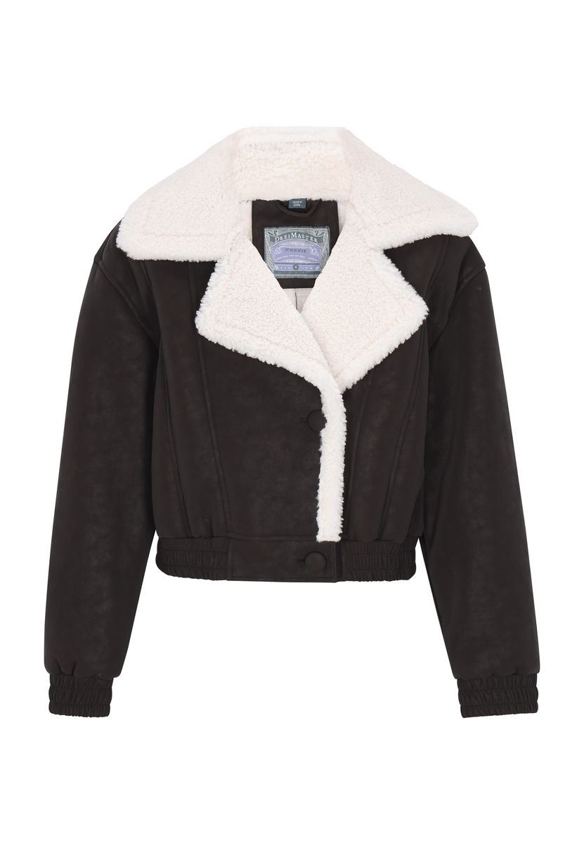 Kurzjacke mit Plüschkragen