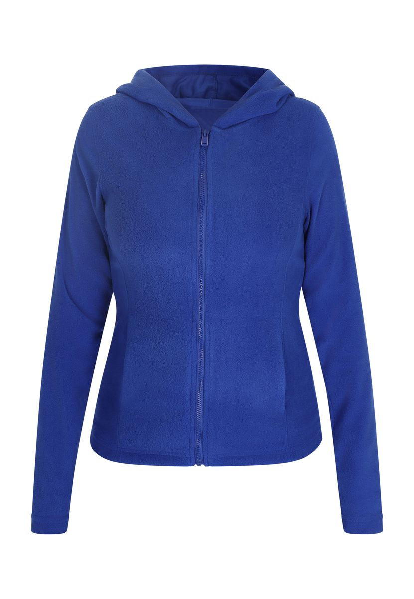 Fleecejacke mit Kapuze und Reißverschluss