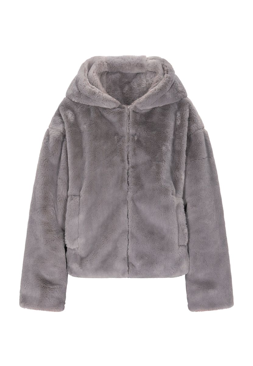 Kapuzenjacke aus Kunstpelz