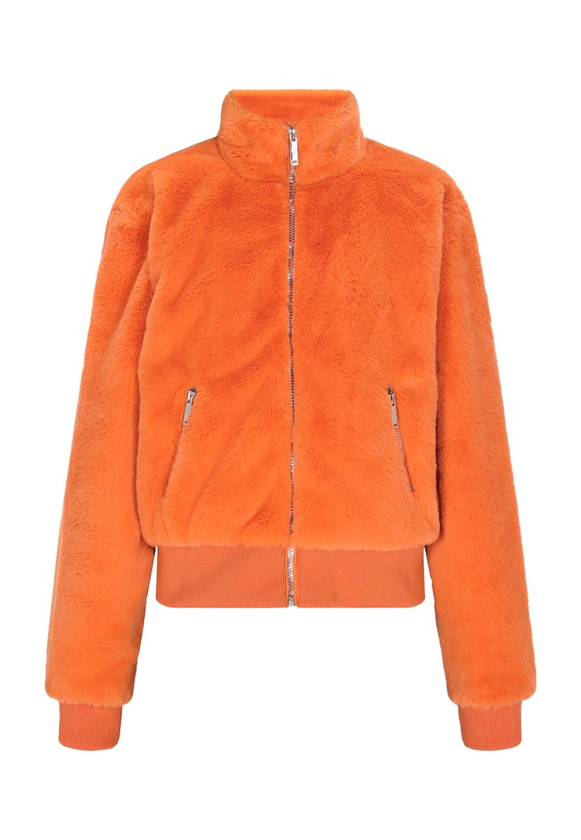 Plüschige Kunstpelz-Bomberjacke