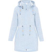 Kapuzen-Parkajacke aus Melange-Mikrofleece