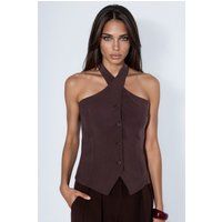Taillierte Weste mit Neckholder
