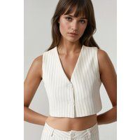 Taillierte Gestreifte Crop-Weste