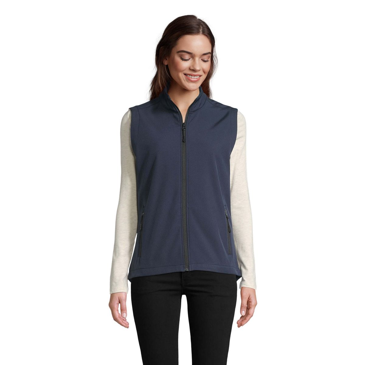 Wasserabweisende Softshell-Weste mit Reißverschluss