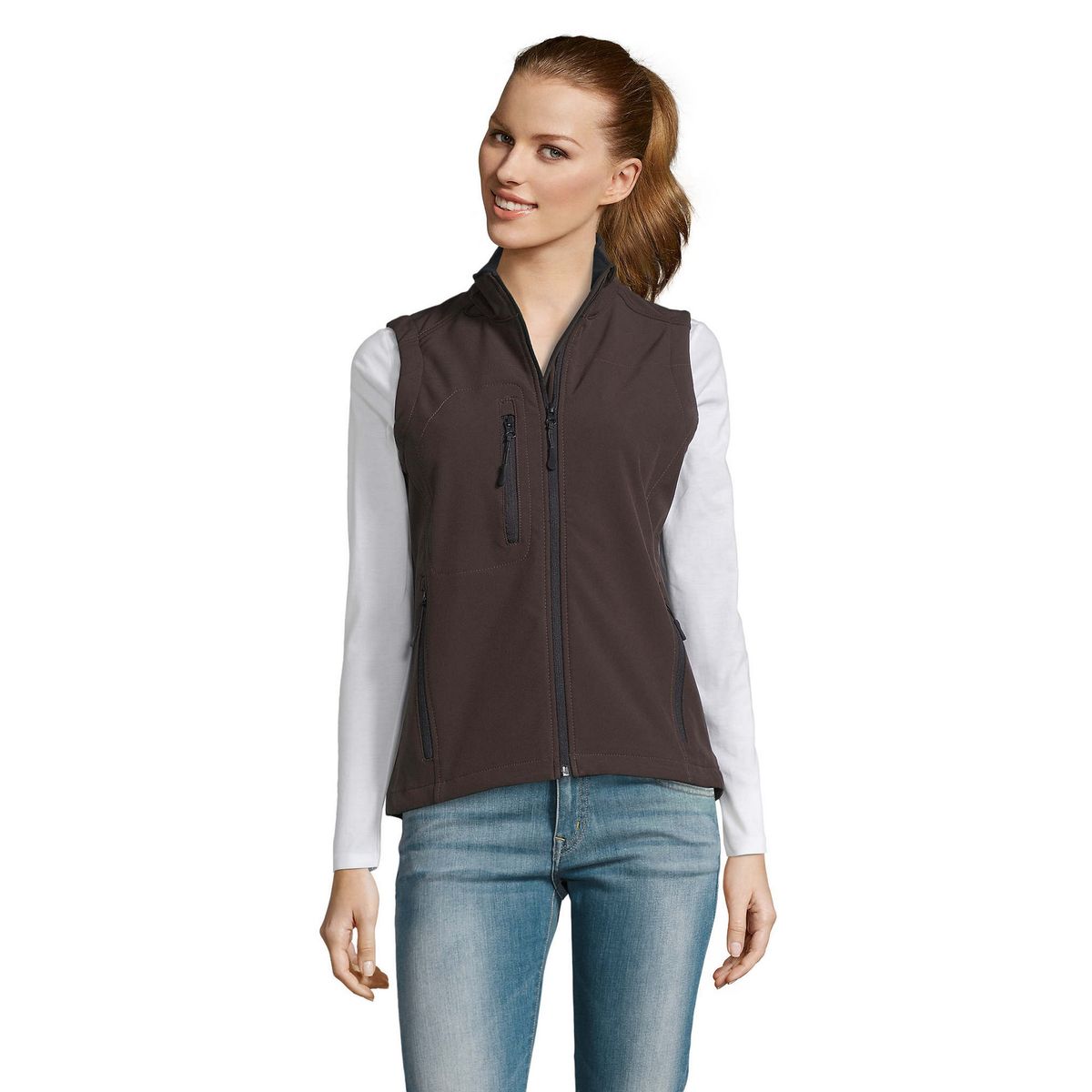 Funktionelle Softshell-Weste mit Reißverschluss