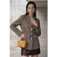 Krepp-Blazer mit Bindegürtel