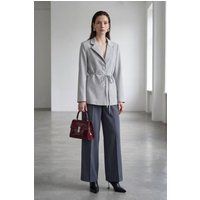 Taillierter Crepe-Blazer mit Bindegürtel