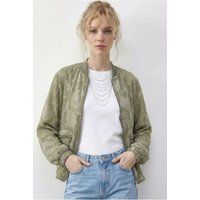 Oversized Bomberjacke mit Blumenrelief