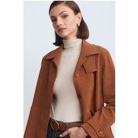 Kunstwildlederjacke mit Knopfleiste