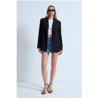 Langer Crepe-Blazer mit Schalkragen