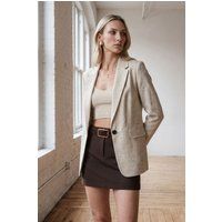 Taillierter Blazer mit Leinenanteil