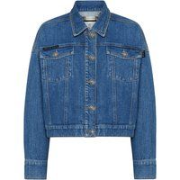 Kurze Jeansjacke mit Strassfransen