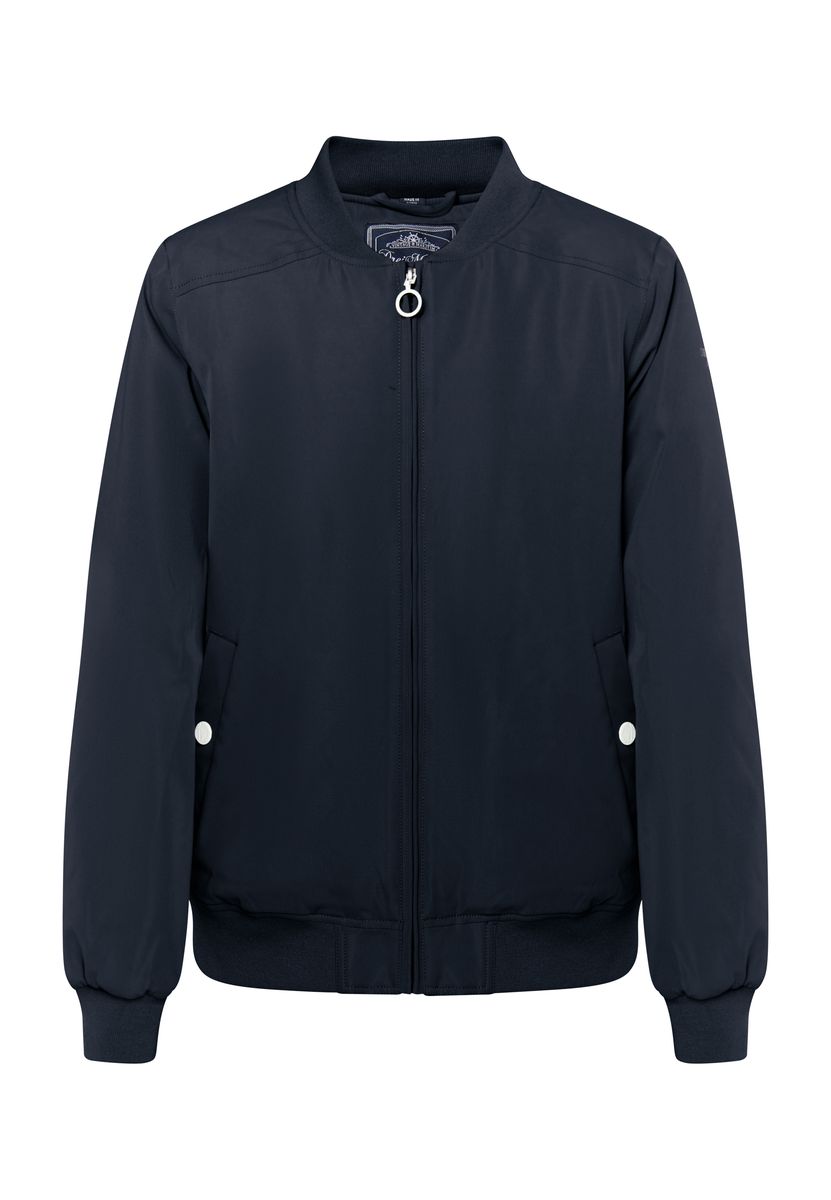 Wattierte Bomberjacke mit Rippstrick-Details