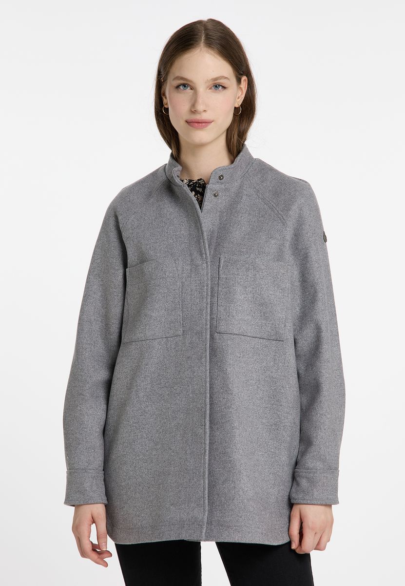 Oversized Hemdjacke aus Wollgemisch