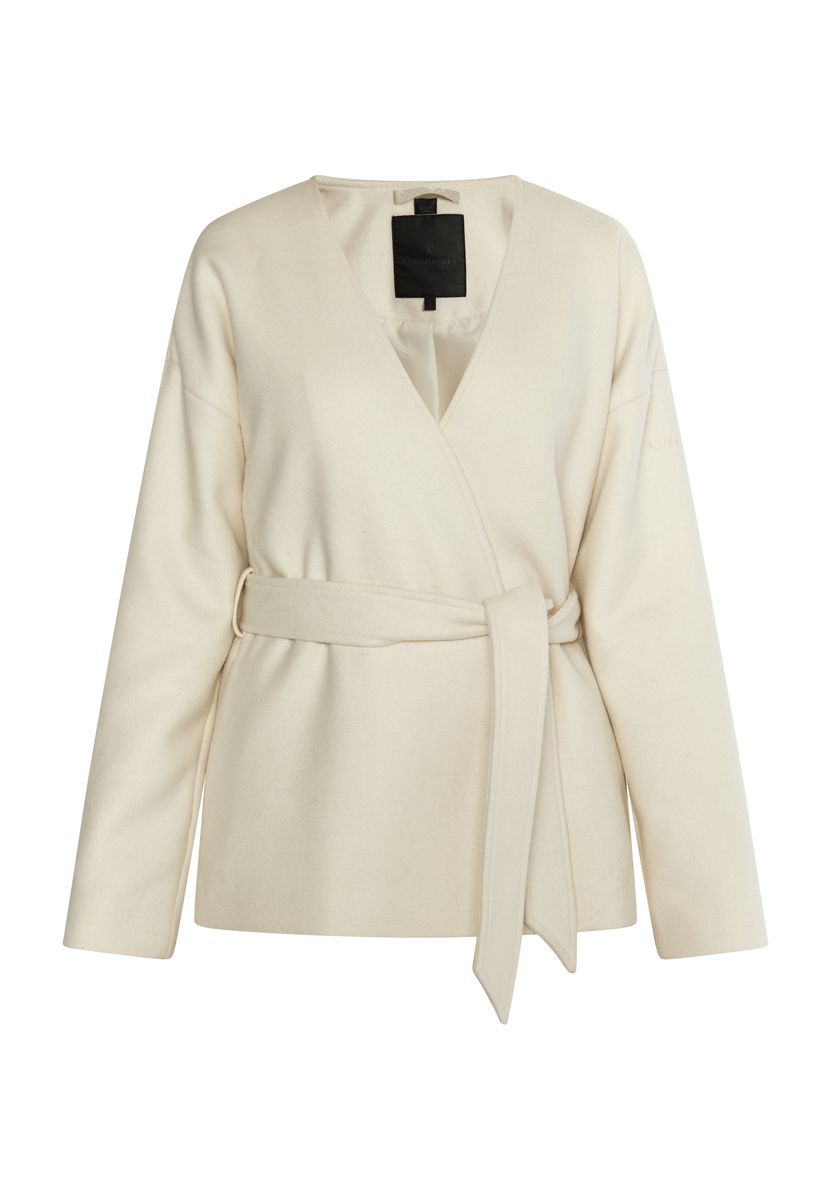 Minimalistische Wickeljacke aus Wollgemisch