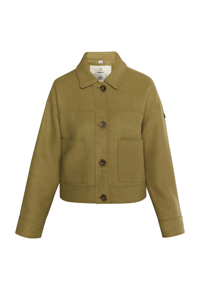 Kurze Wollmischung-Jacke im Utility-Stil