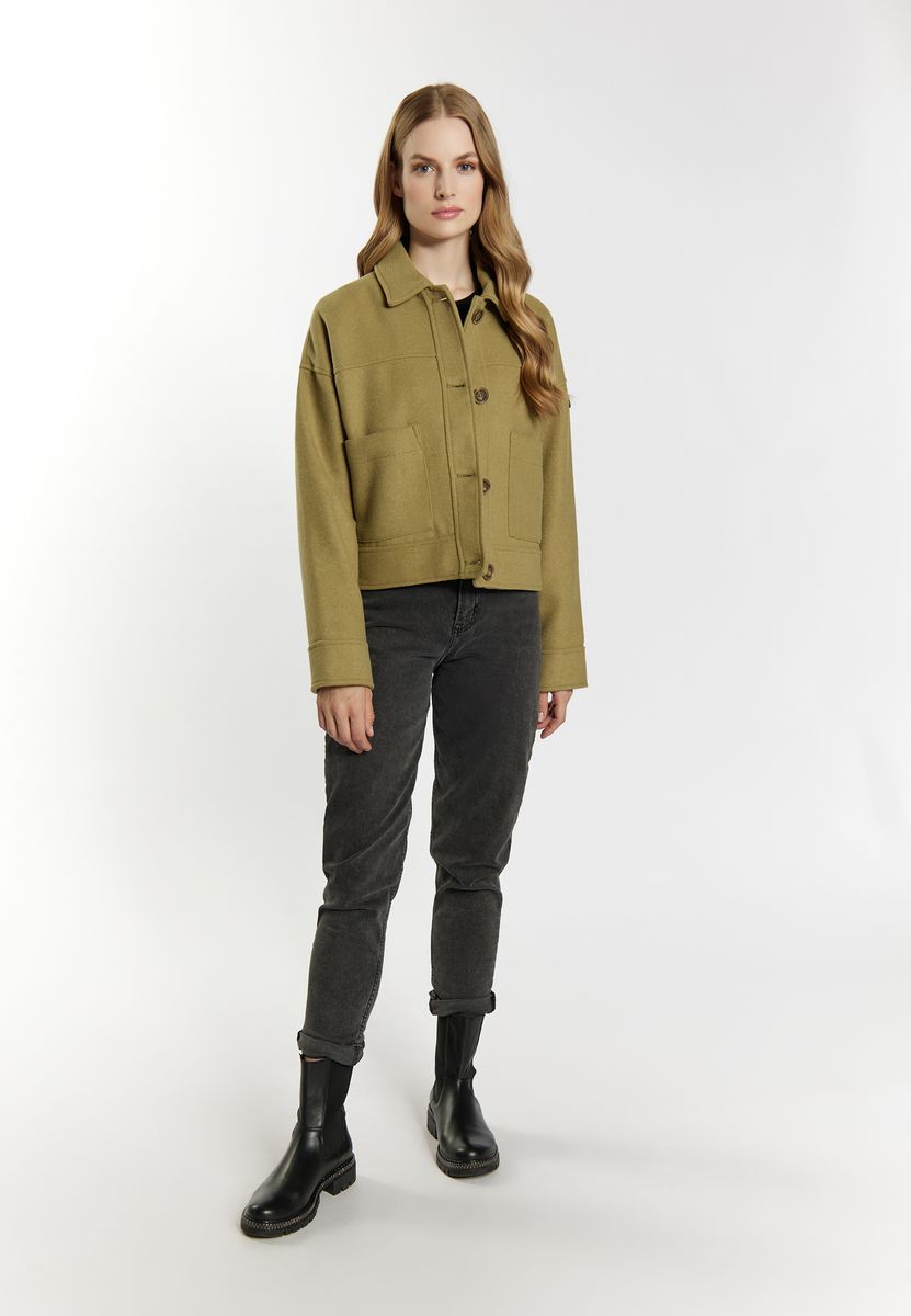 Kurze Wollmischung-Jacke im Utility-Stil