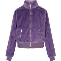 Plüschige Kunstpelz-Bomberjacke
