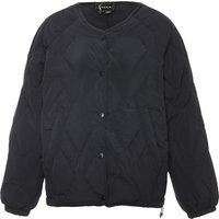 Kragenlose Steppjacke mit Rautenmuster