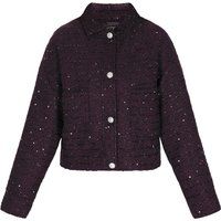 Strukturierte Tweedjacke mit Pailletten