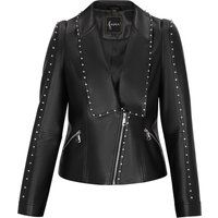 Bikerjacke aus Kunstleder mit Nietendetails
