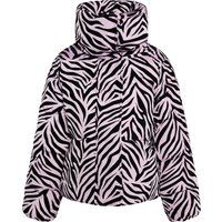 Hochgeschlossene Steppjacke mit Zebra-Print