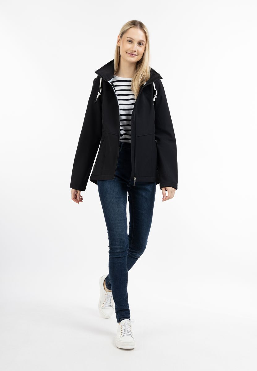Taillierte Softshelljacke mit Kapuze