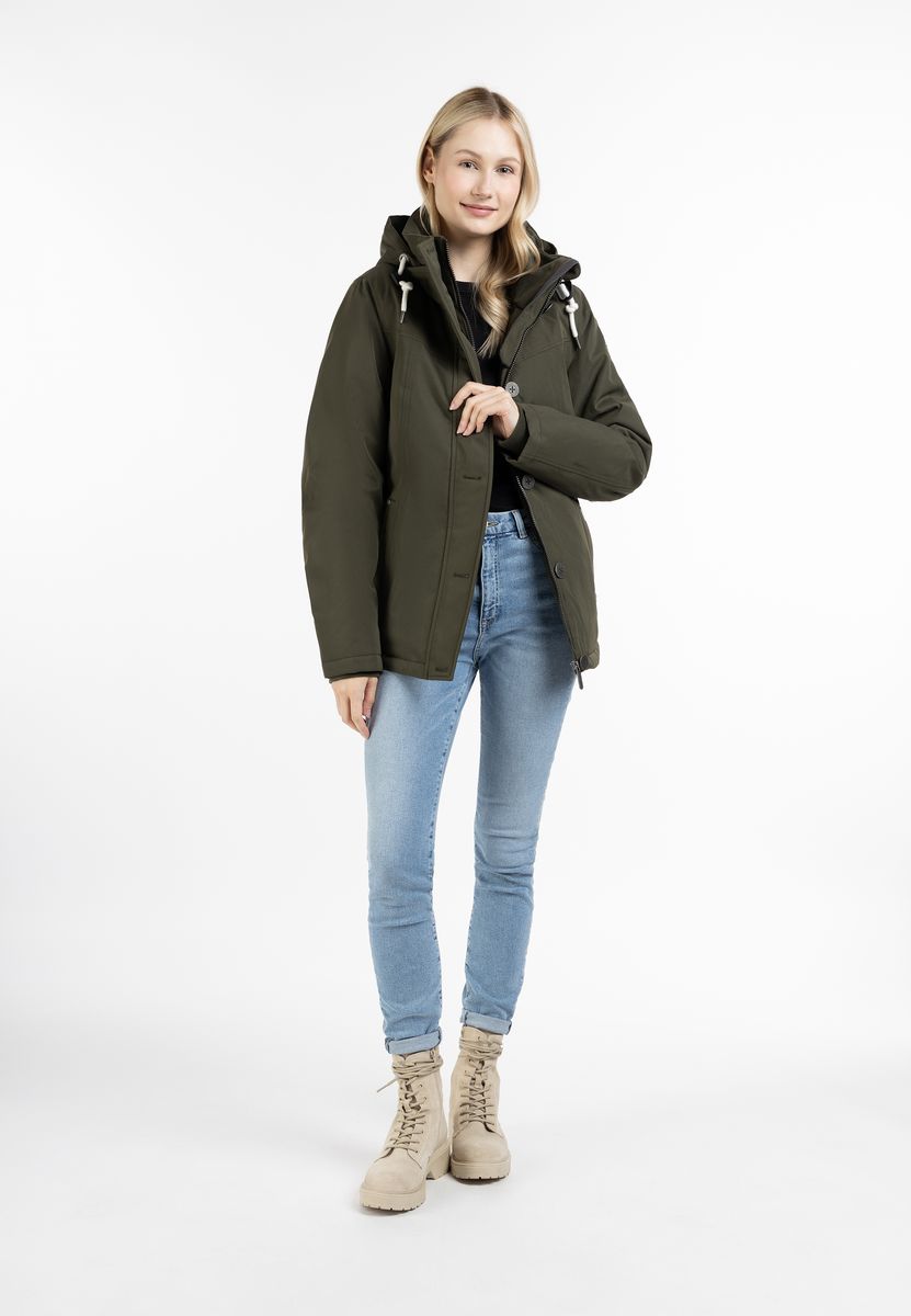 Wattierte Wasserdichte Winterjacke mit Kapuze