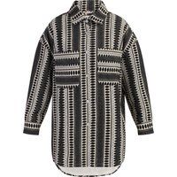 Oversize-Hemdjacke mit Ethno-Muster
