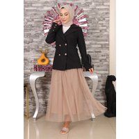 Zweireihiger Blazer und Tüllrock Set