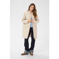 Langer Steppmantel mit Rautenmuster