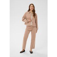 Kastige Crop-Jacke mit Raffbündchen