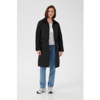 Lange Steppjacke mit Rautenmuster