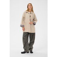 Oversized Utility-Jacke mit karierten Aufschlägen