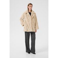 Oversize-Mantel aus Webpelz mit Revers