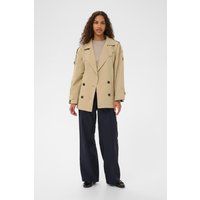 Kurzer Zweireihiger Trenchcoat Boxy-Schnitt