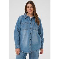 Locker sitzendes Denim-Überhemd