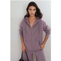 Oversized Kapuzenjacke mit Reißverschluss