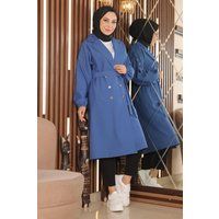 Zweireihiger Trenchcoat mit Gürtel