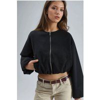Kurze Gabardine Bomberjacke