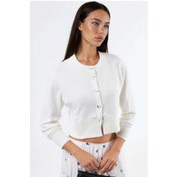 Kurzer Strick-Cardigan mit Rundhalsausschnitt