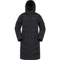 Langer Steppparka mit Kapuze