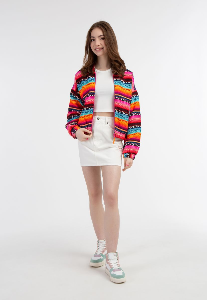 Bomberjacke mit lebhaftem Ethno-Muster