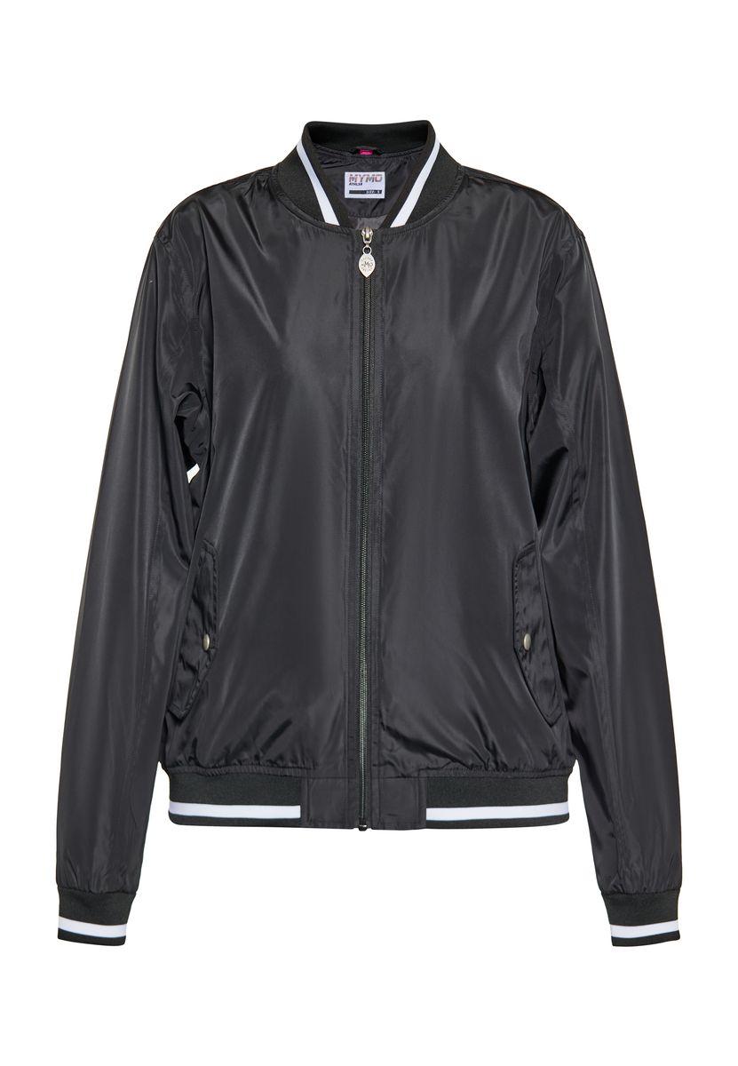 Elegante Bomberjacke mit gestreiften Bündchen