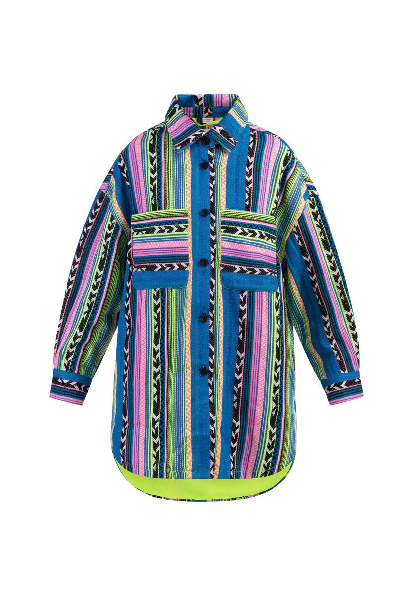 Übergroße Hemdjacke mit Ethno-Muster