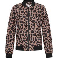 Bomberjacke mit Leopardenmuster und Reißverschluss