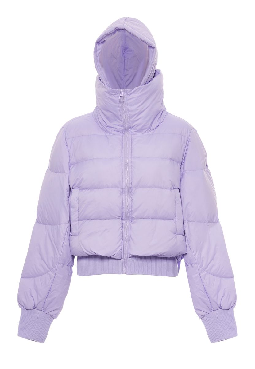 Verkürzte Pufferjacke mit Kapuze