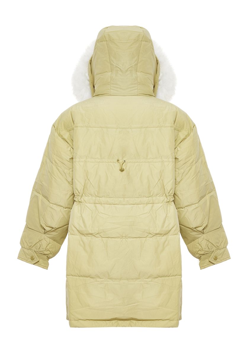 Oversized Steppparka mit Pelzkapuze