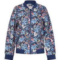 Bomberjacke mit tropischem Vogelprint