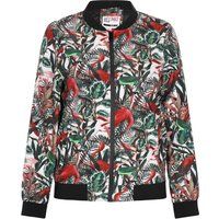 Bomberjacke mit tropischem Vogelprint